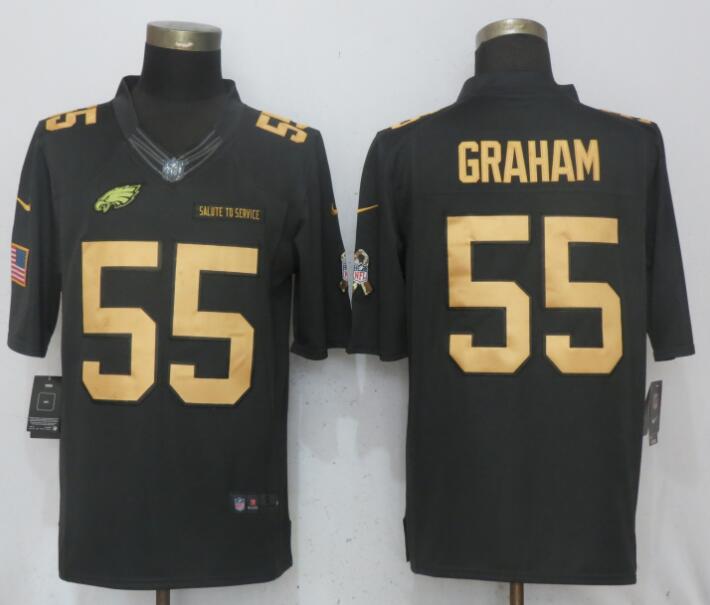 Men Philadelphia Eagles #55 Graham Gold Anthracite Salute To Service Nike Limited NFL Jerseys->philadelphia eagles->NFL Jersey